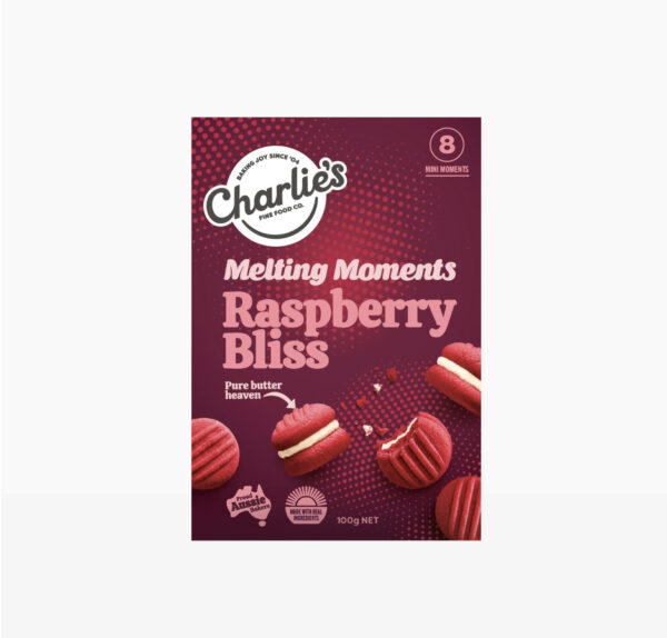 Charlie's Raspberry Bliss Melting Moments 100g