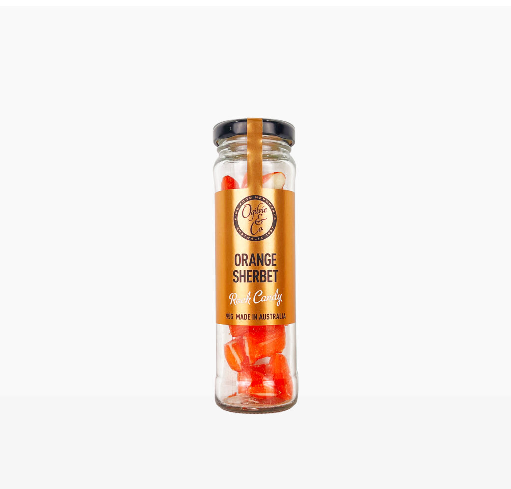 Orange Sherbet Rock Candy