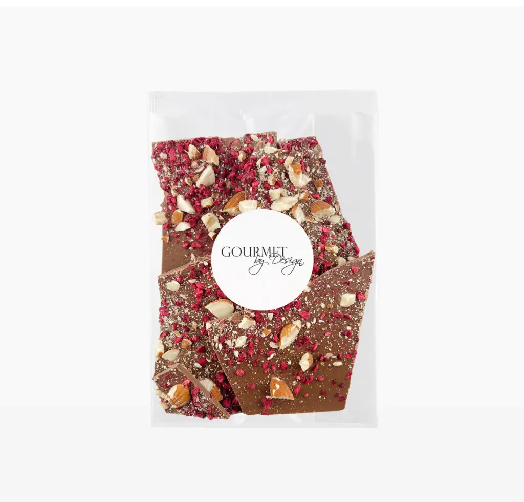 Raspberry & Almond Milk Chocolate Bark