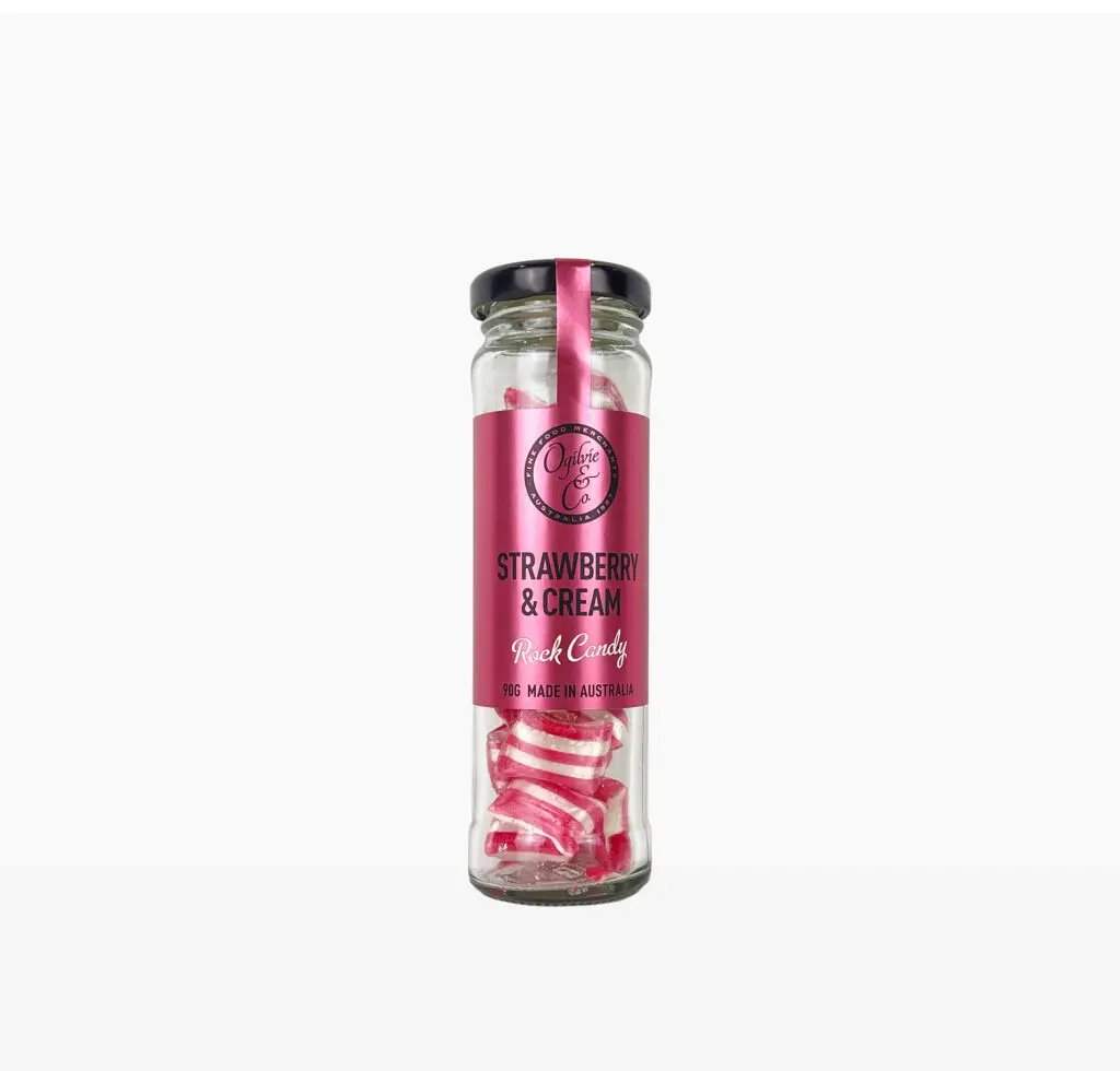 Strawberry Cream Rock Candy