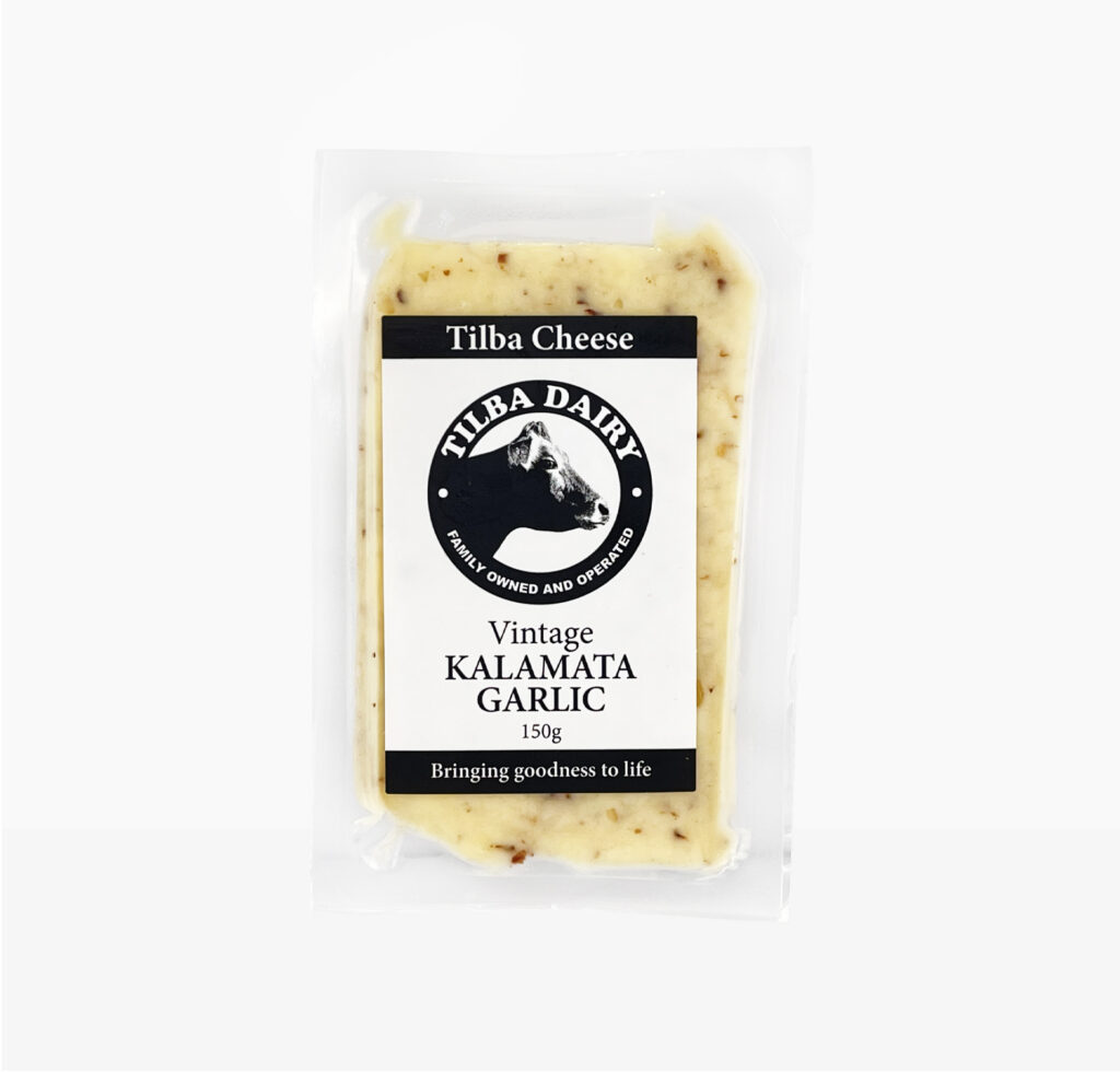 Tilba Vintage Kalamata Garlic Tasty Cheese