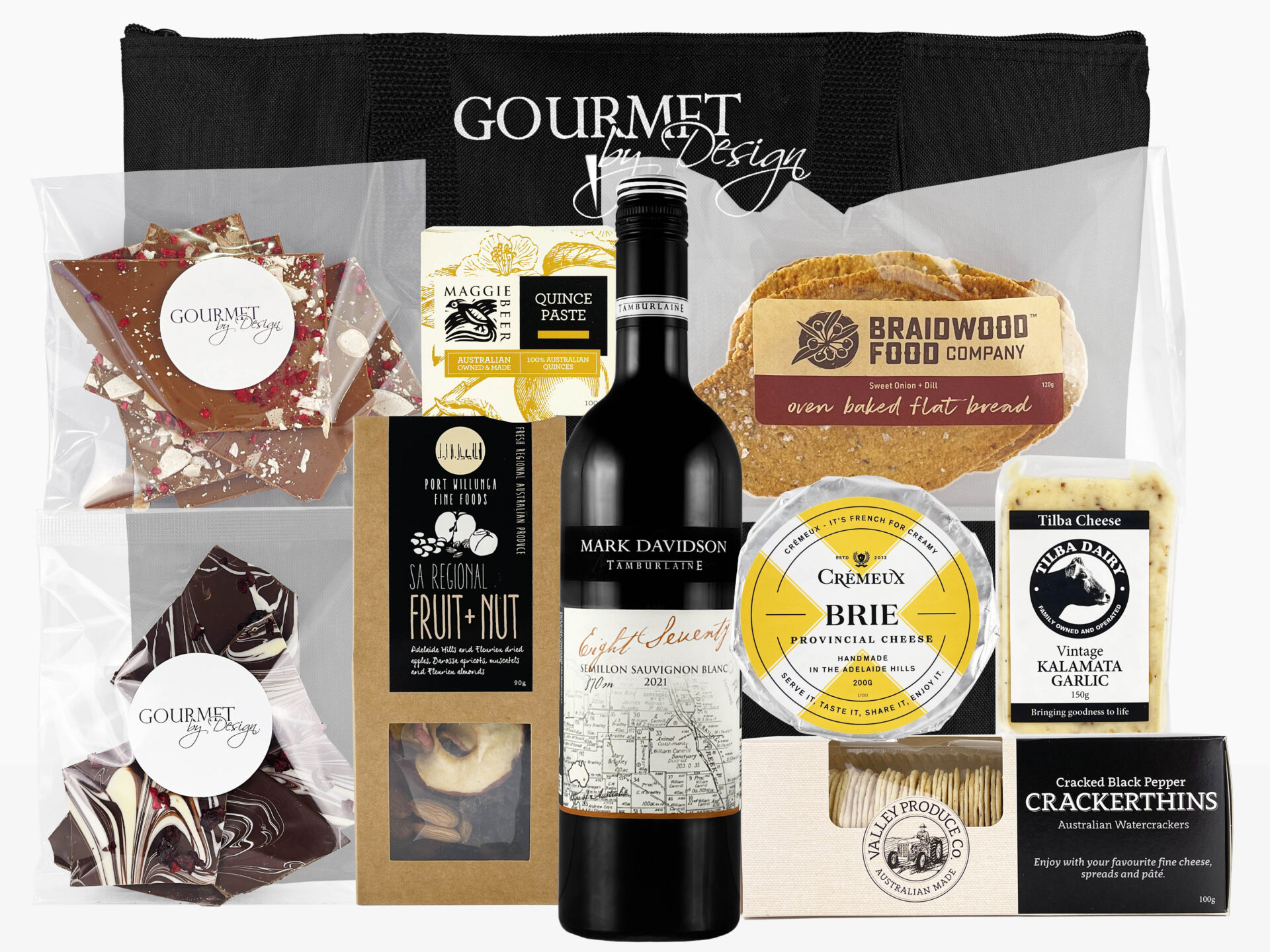 White Wine, Cheese & Chocolate Tote Hamper (Canberra Only Delivery ...