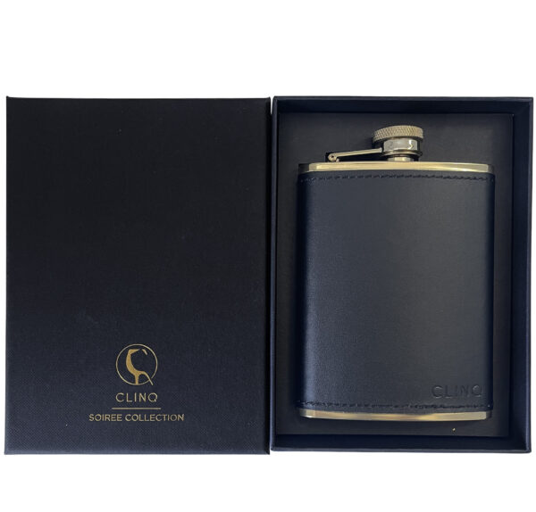 Clinq Brass & Leather Hip Flask