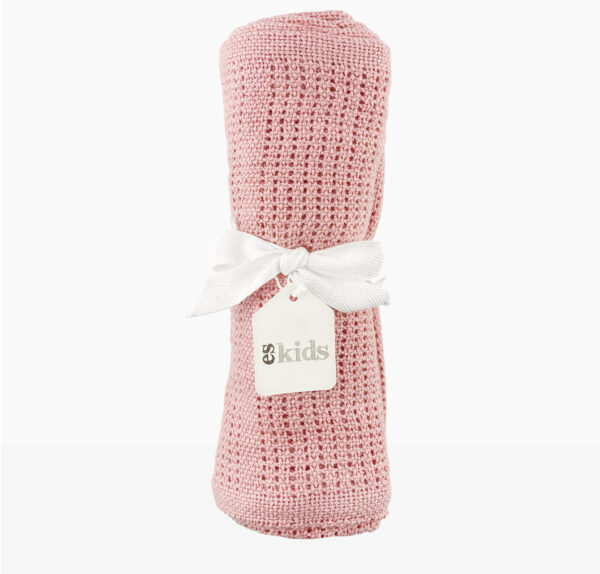 Crochet Cotton Baby Blanket - Pink