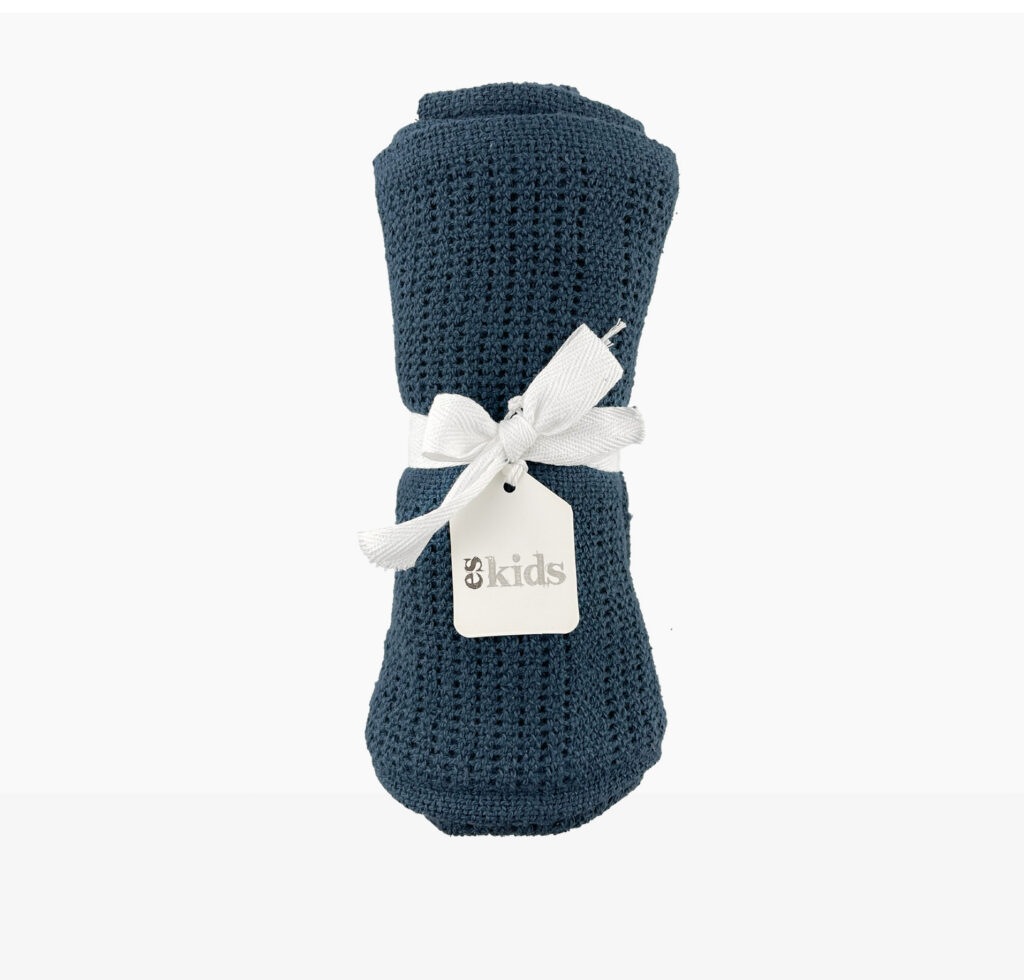 Navy Cotton Baby Blanket